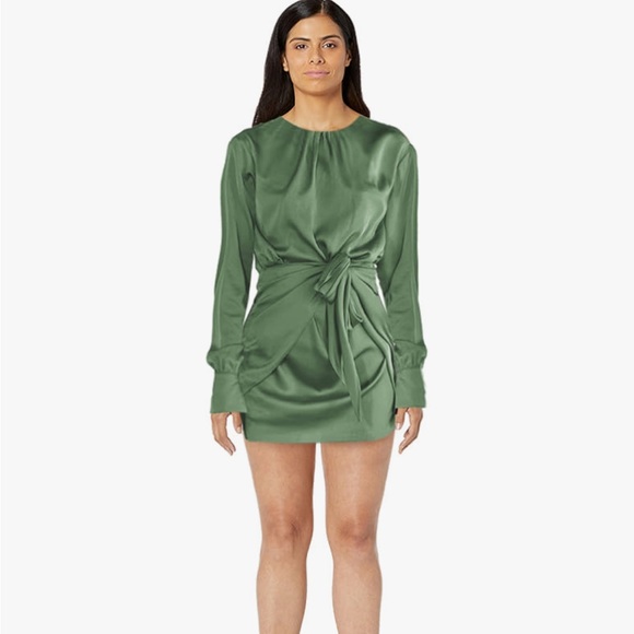 Green Long Sleeve Mini Dress - Picture 3 of 15